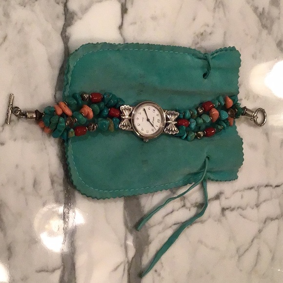 SOUTHWEST/AMERICAN INDIAN STYLE BRACELET WATCH - Picture 2 of 3